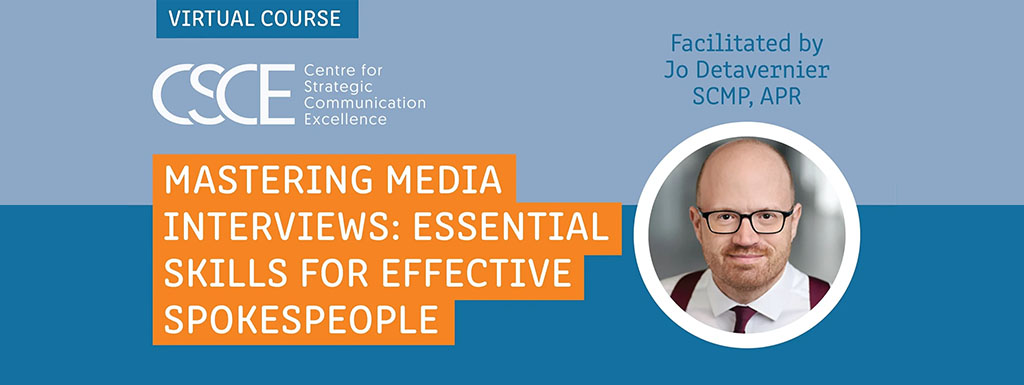 Jo Detavernier will teach a media training course for CSCE in March